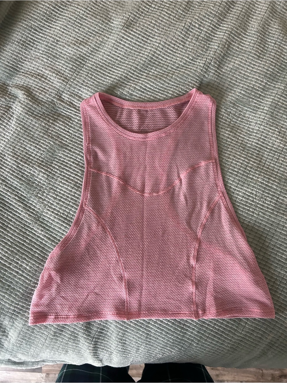lululemon athletica Pink Textured Sleeveless Cropped Tank